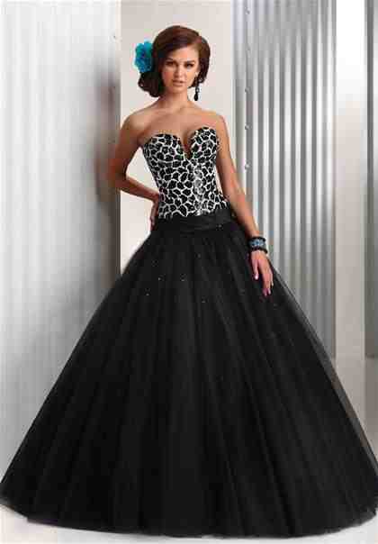 black and white prom dress	